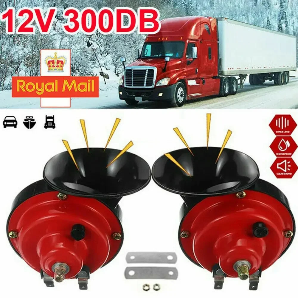 300DB 12V Electric Snail Horn Loud Raging Sound Air Car Truck Motorcycle 1PC