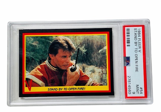 V Enemy Visitor 1984 Fleer PSA 9 Stand Open Fire Donovan Marc Singer #54 Reptile