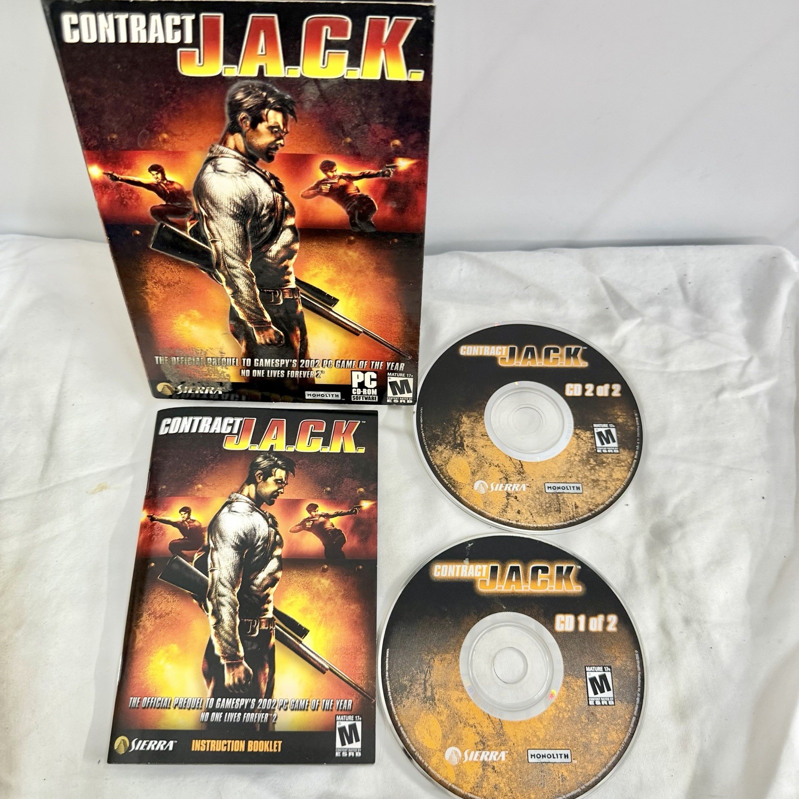 Contract J.A.C.K. PC CD-ROM Complete 2 Disc Sierra Monolith FPS Shooter
