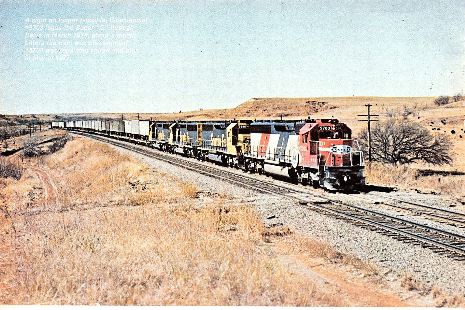 Bicentennial Locomotive #5703 Leads Super \