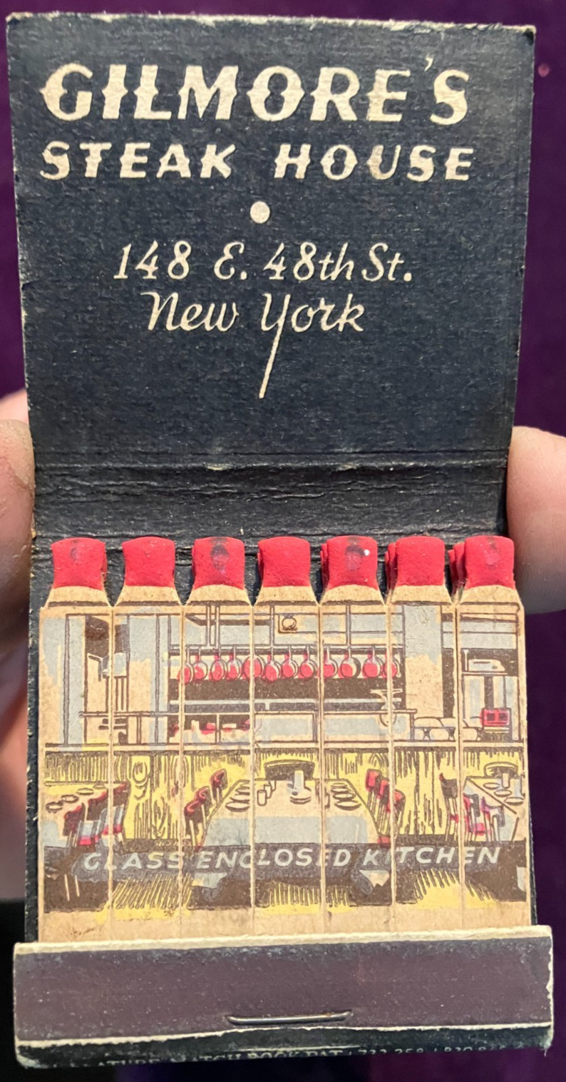 Vintage Strike on Front Feature Matchbook Gilmore\'s