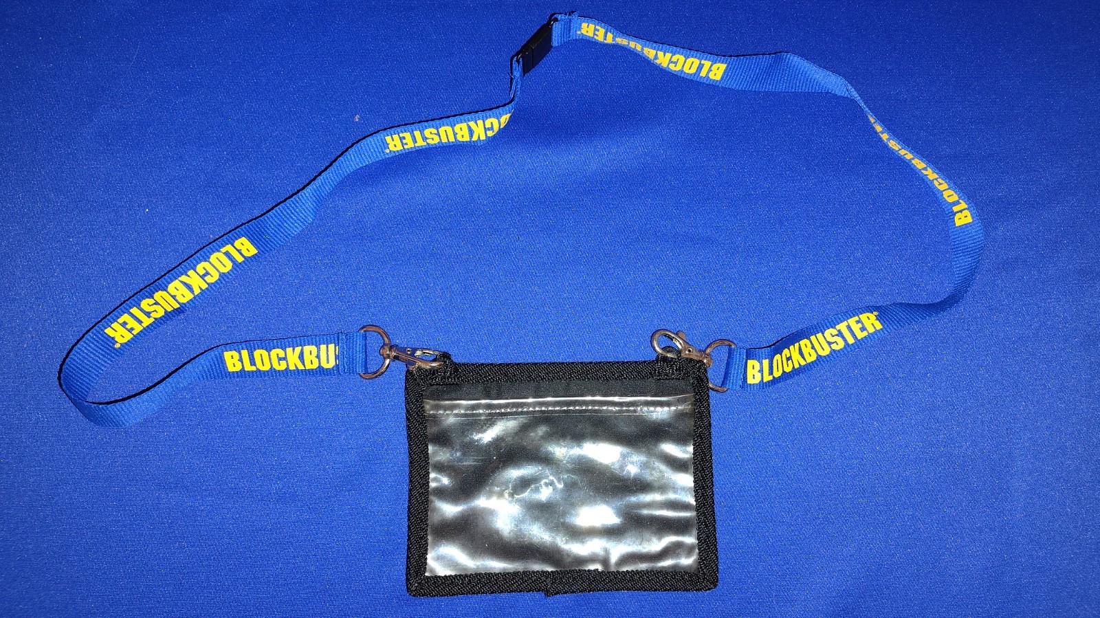 Authentic 2000s Blockbuster Video Employee Uniform Lanyard w/Clips + Card Holder