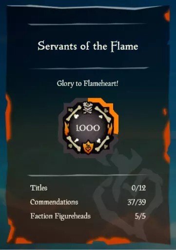 Sea of thieves Boost 0-1000 lvl PVP Servants of the Flame | Custom Order