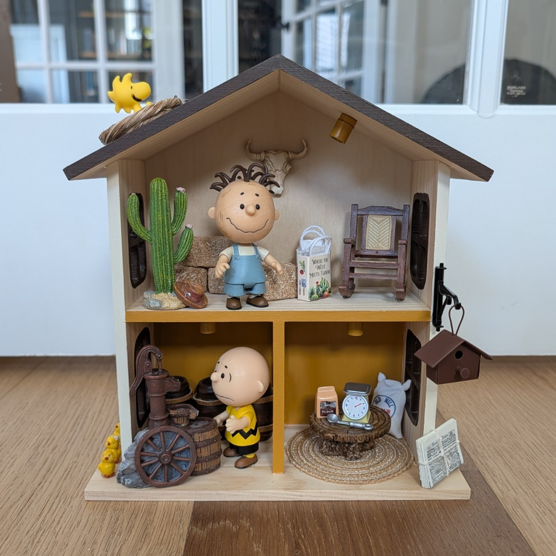 AVAILABLE Hand-decorated Miniature House inspired by Peanuts.