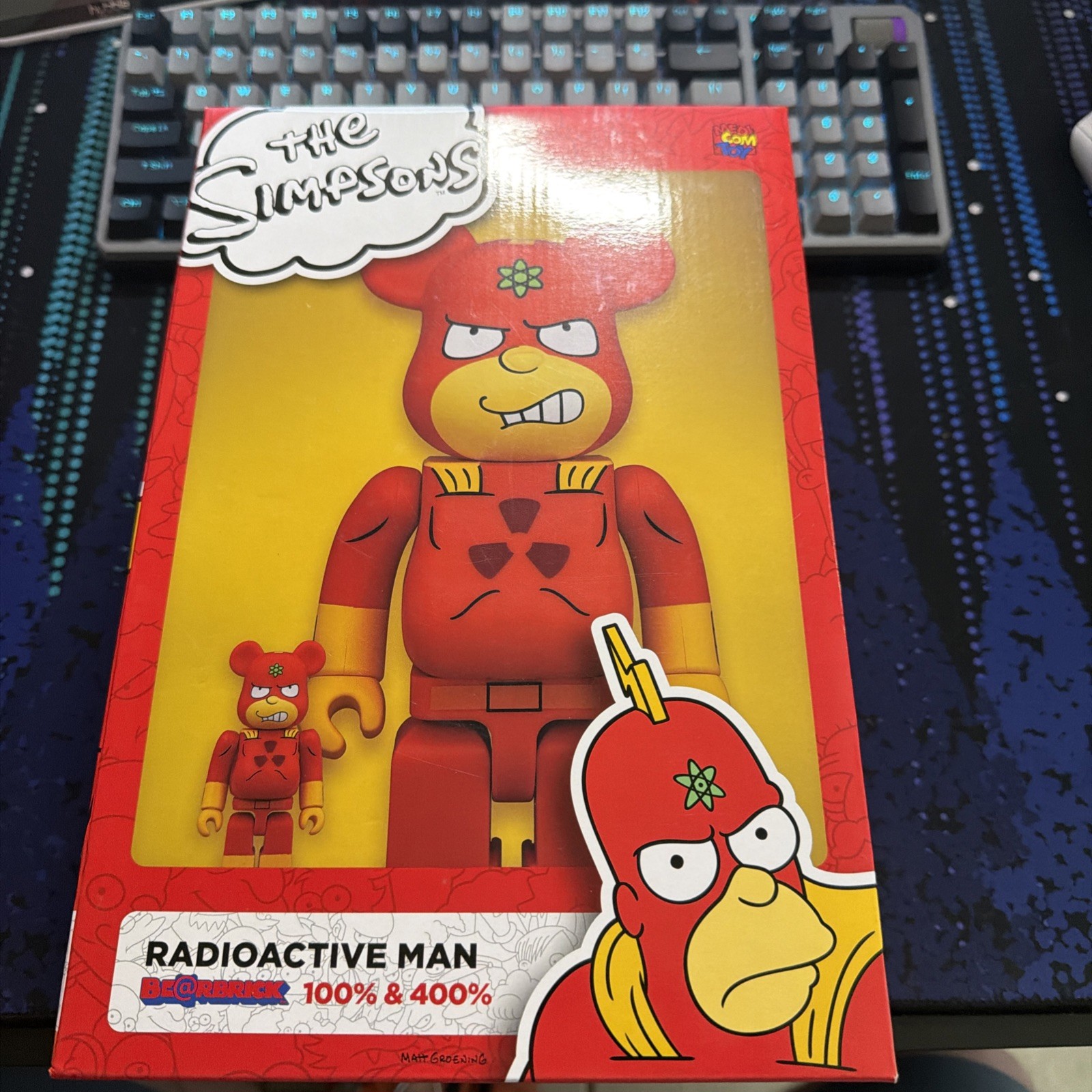 The Simpsons Radioactive Man Bearbrick 400% & 100% Medicom Toy-Fast -SEALED
