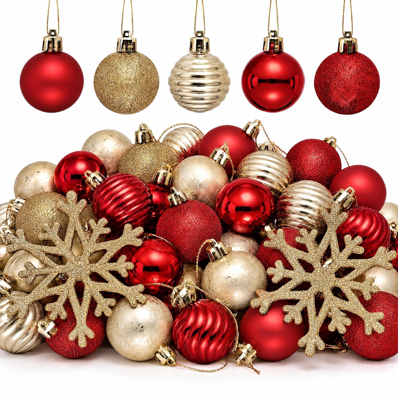 36ct Mini Christmas Ball Ornaments Set - Festive Tree Decorations, Holiday Decor