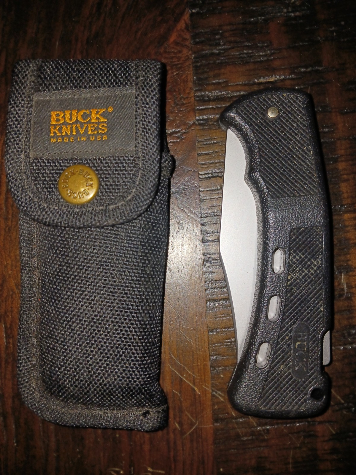 Vintage BUCK Hunting/Trapper Knife 446 Lockback  1996 W/ Sheath USA