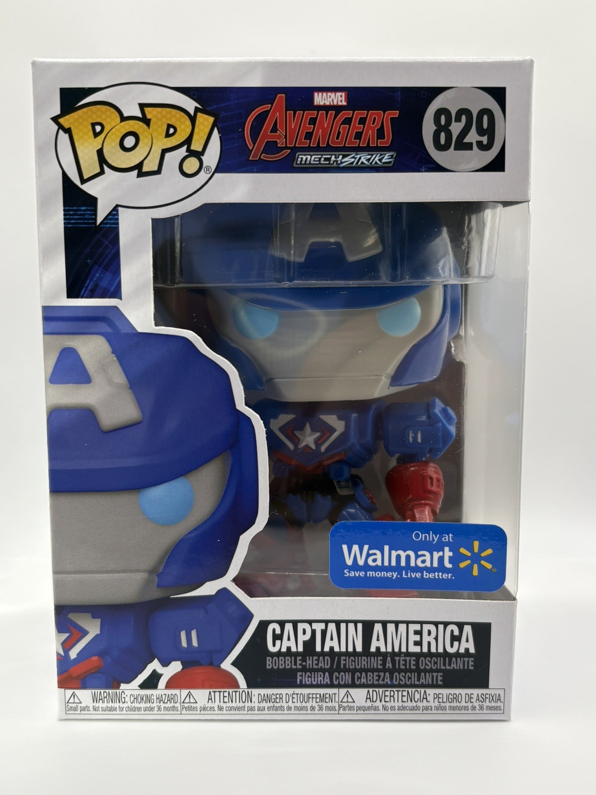 Funko Pop Marvel Avengers Mech Strike Captain America #829 Bobble Head NIB