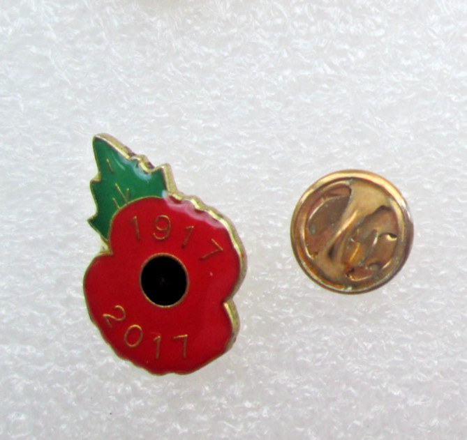 1917 2017 Red  Enamel Poppie1 Pin Badge