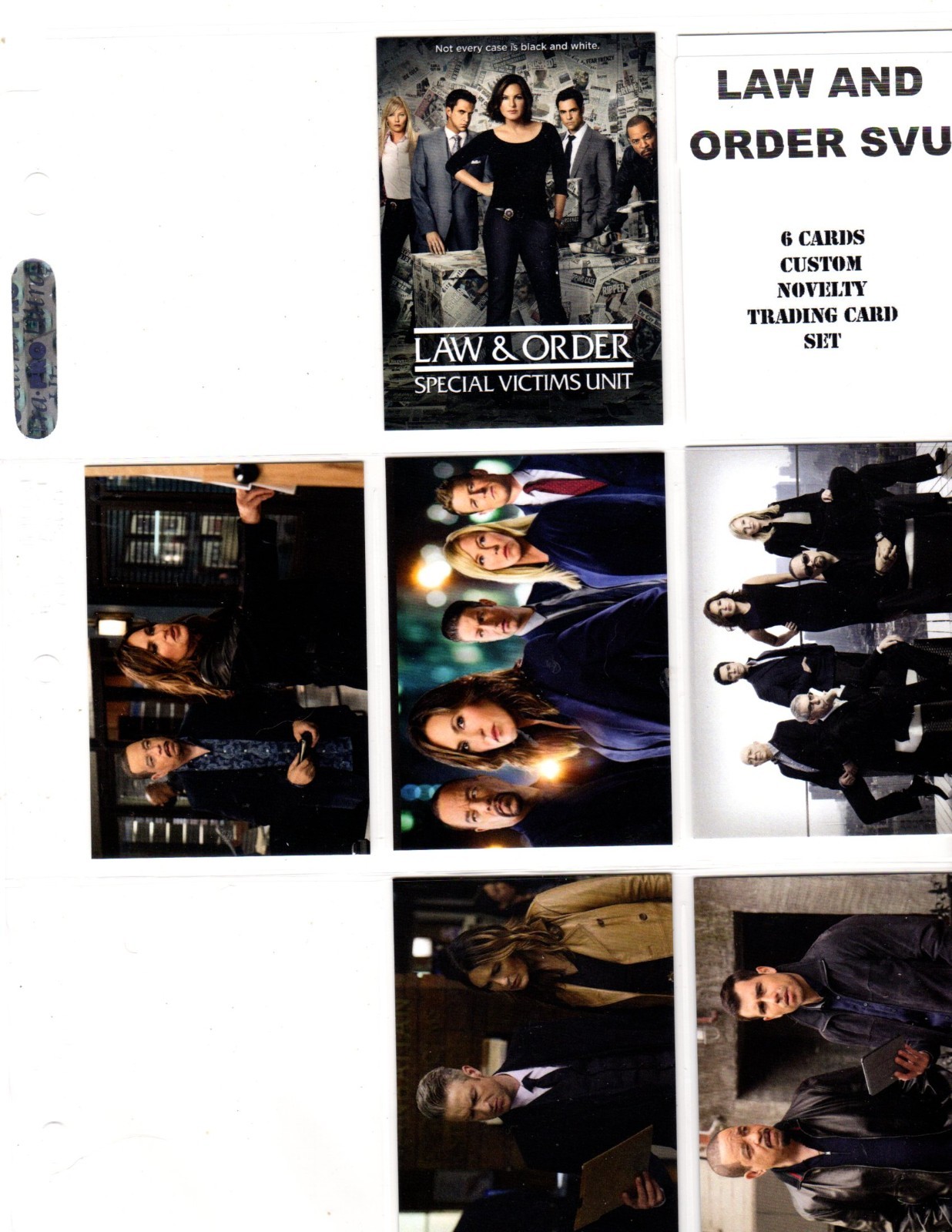 LAW AND ORDER SVU   CUSTOM  NOVELTY TRADING CARD 6 CARDS   SET