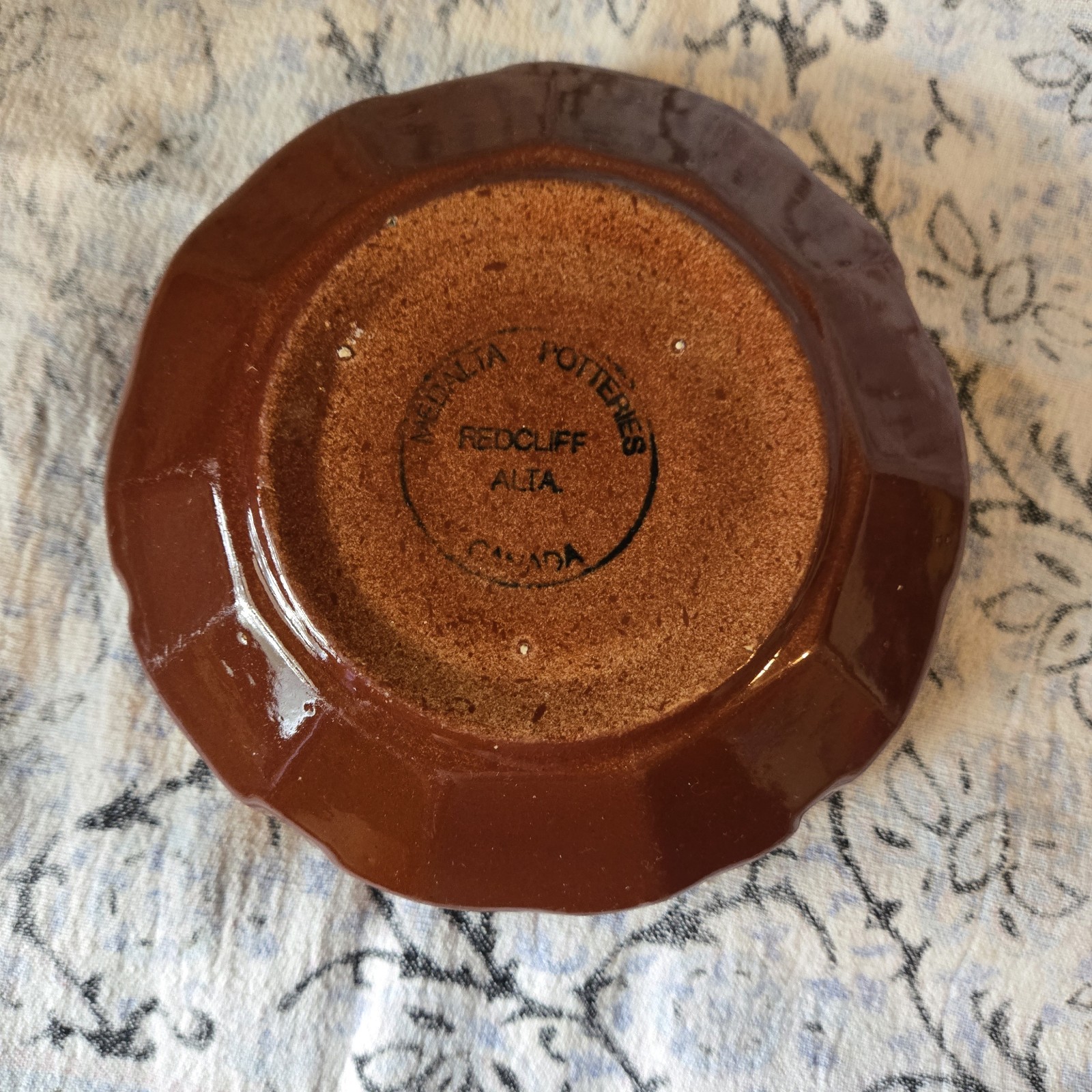 Medalta Pottery Redcliff Canada Bowl Brown Vintage As Is 