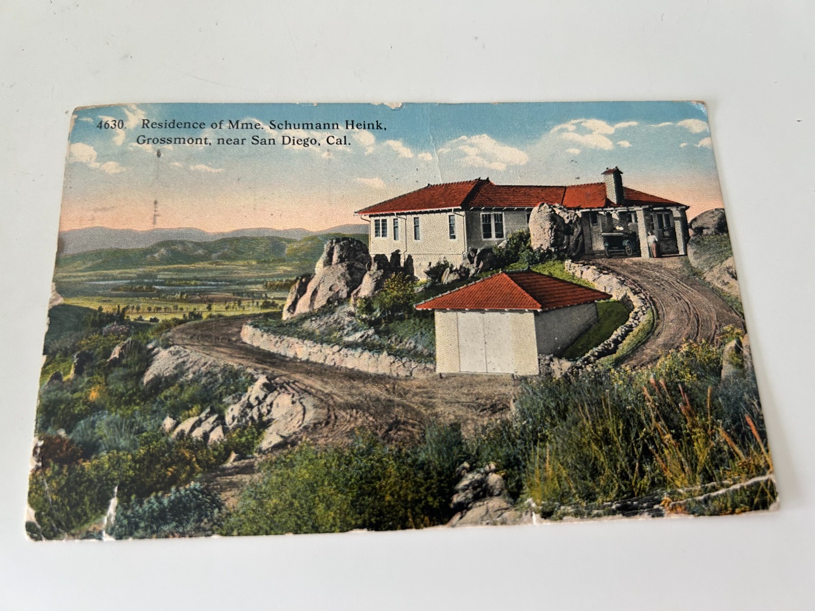 Residence of Mme Schumann Heink Grossmont near San Diego California CA Postcard