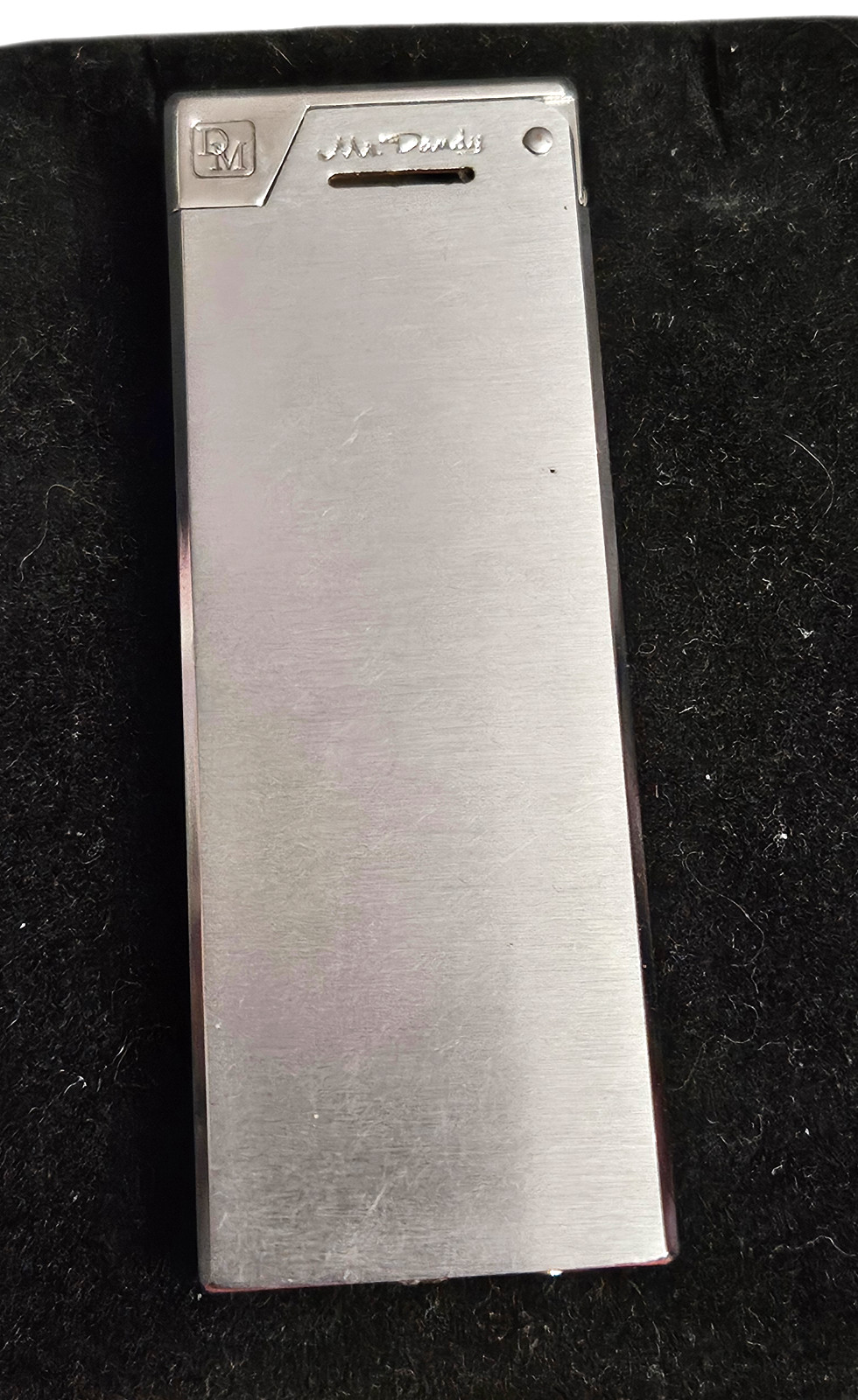MR. DANDY VINTAGE Slim Silver Tone Lighter Signed 50\'s 60\'s