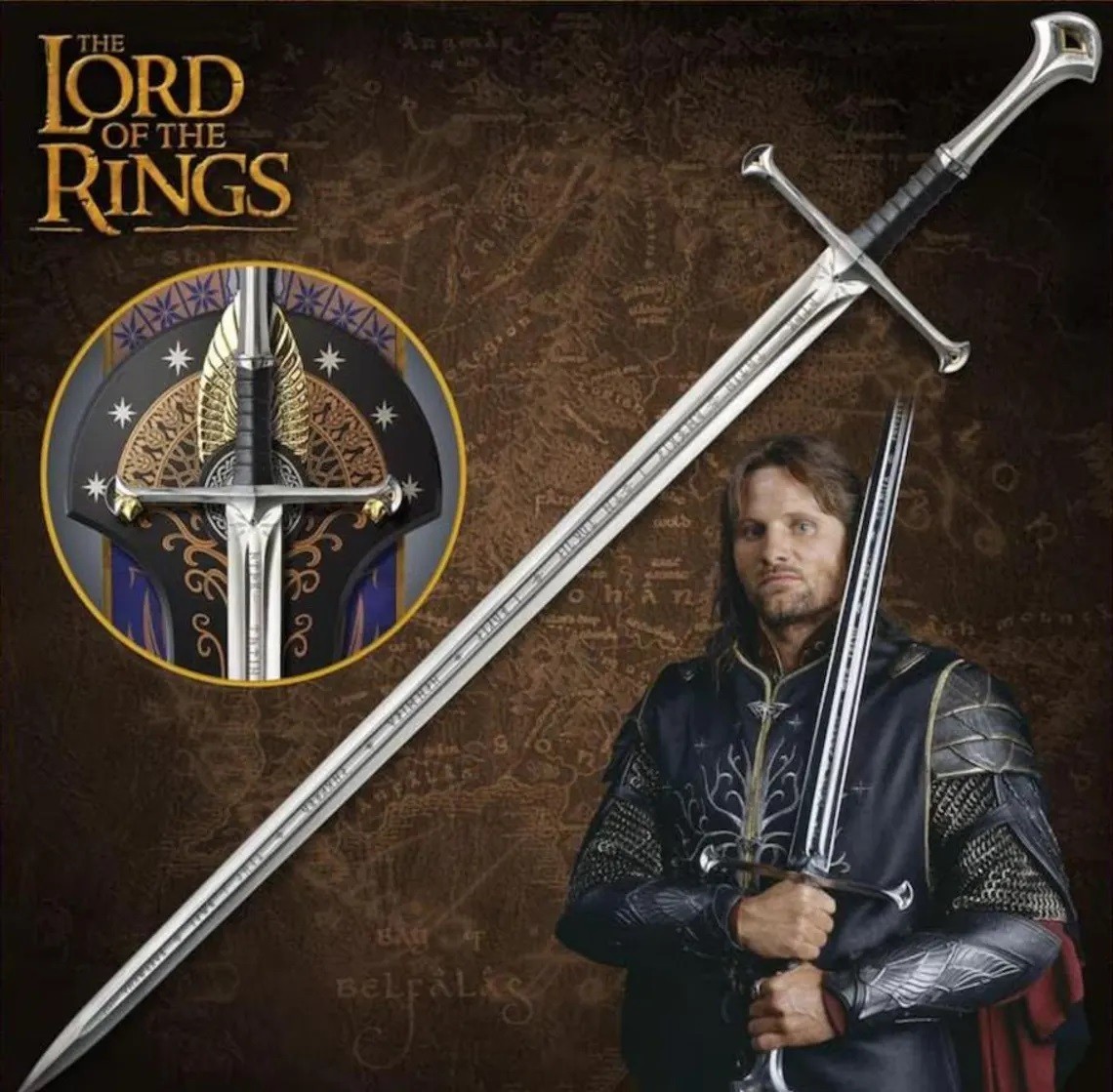 Handmade Loard of the Ring Narsil Sword Replica Medieval Fantasy Sword Display