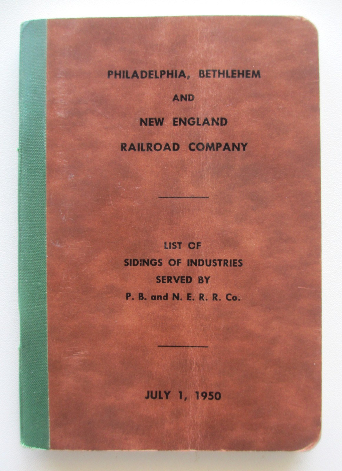 Vintage 1950 Philadelphia Bethlehem New England Railroad List of Sidings Book