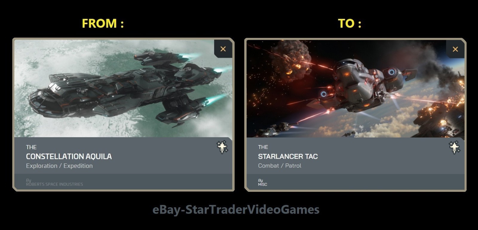 STAR CITIZEN - SHIP UPGRADE TO STARLANCER TAC - CCU SELECTION