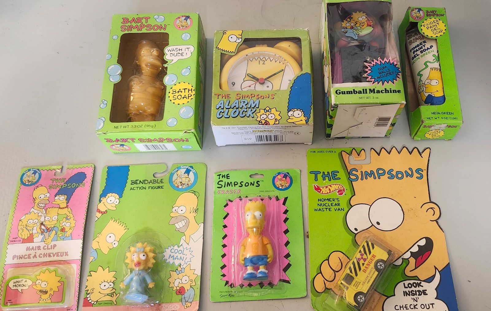 lot of 8 vintage 1990s Simpsons items new in package
