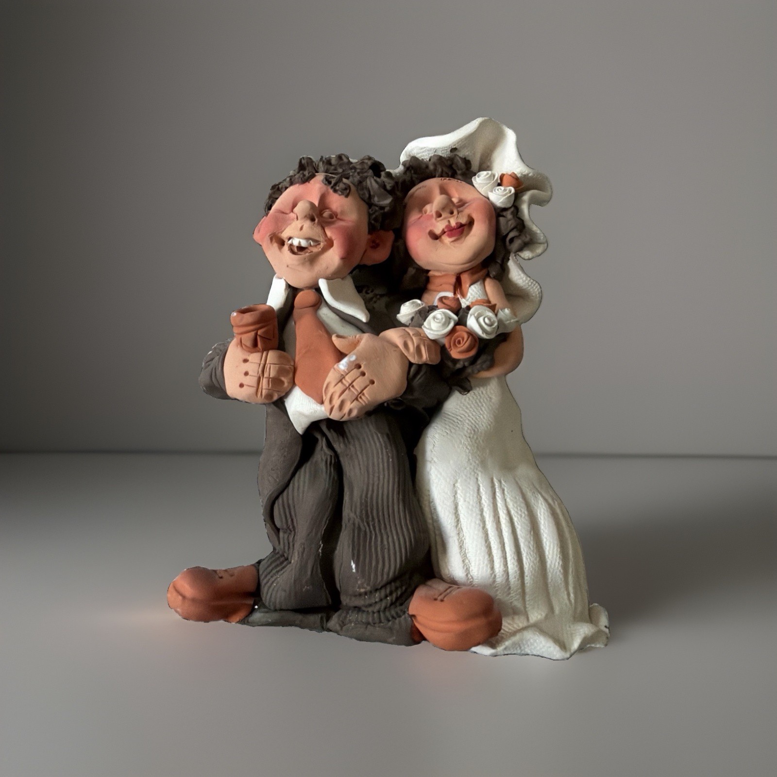 Handmade Denis Filster Bride and Groom Clay Figurine