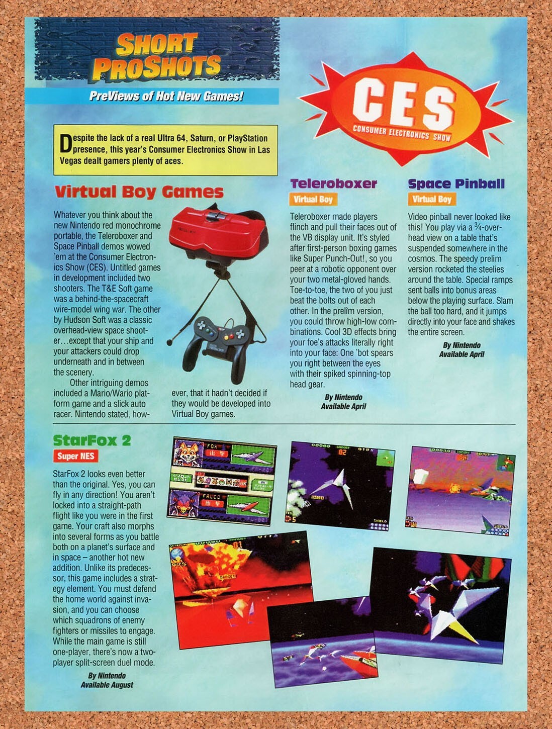1994 Virtual Boy CES Review Original Advertisement / Retro Wall Art v3