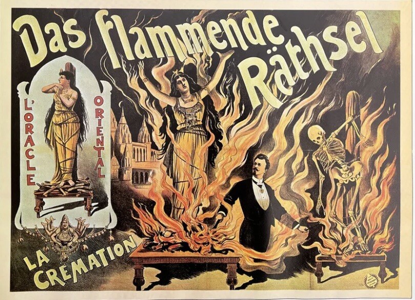 Das Flammende Rathsel Magic Magician, Burning Skeleton, La Cremation Halloween