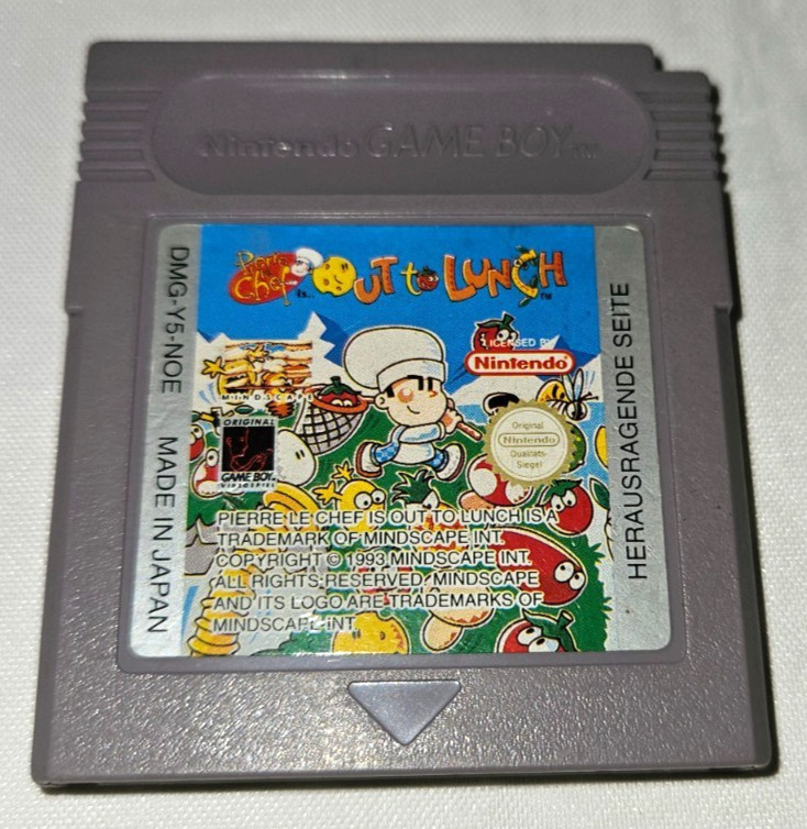 Pierre Le Chef Is Out To Lunch Cartridge Nintendo Game Boy NOE Europe Exclusive