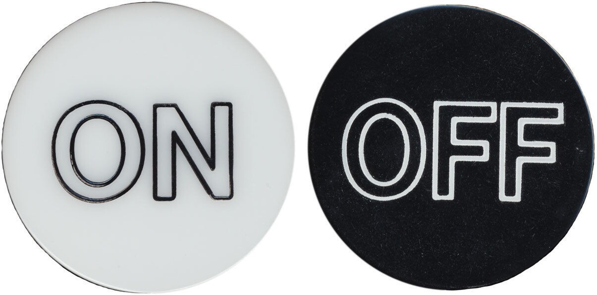 Craps White/Black ON/OFF 2-SIDED 2