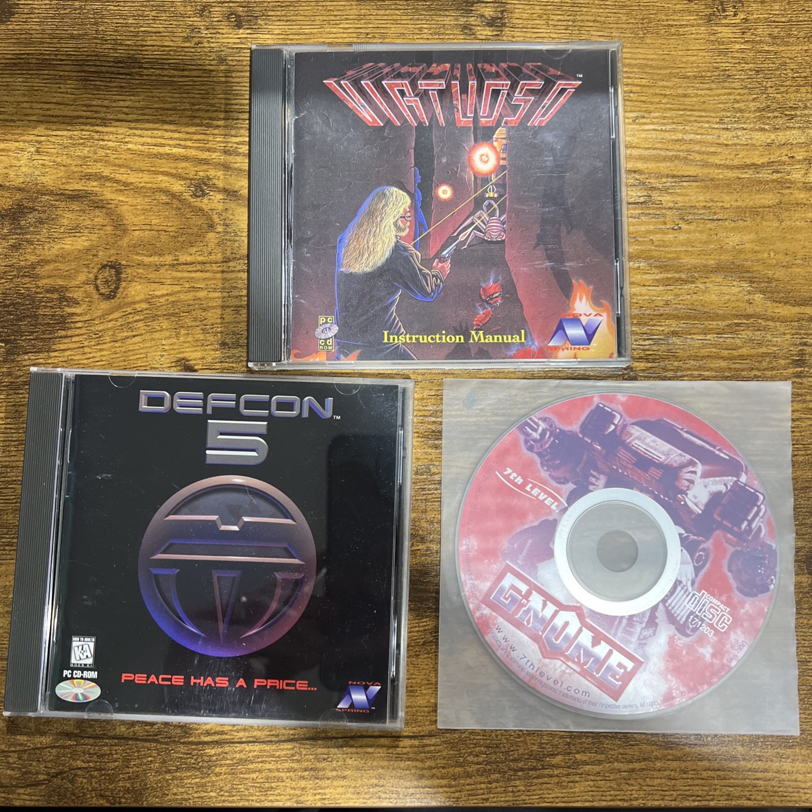 Virtuoso, Defcon 5, G Nome,  3 Pc Video Games - Excellent condition - Vintage 