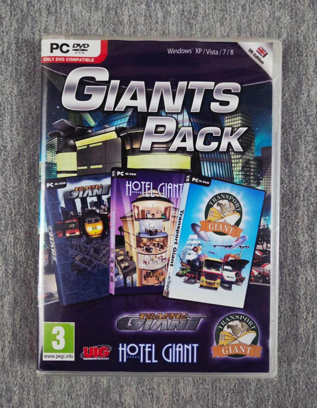 Giants Pack - Traffic Giant Hotel Giant Transport Giant PC DVD-ROM Game 2013 NEW