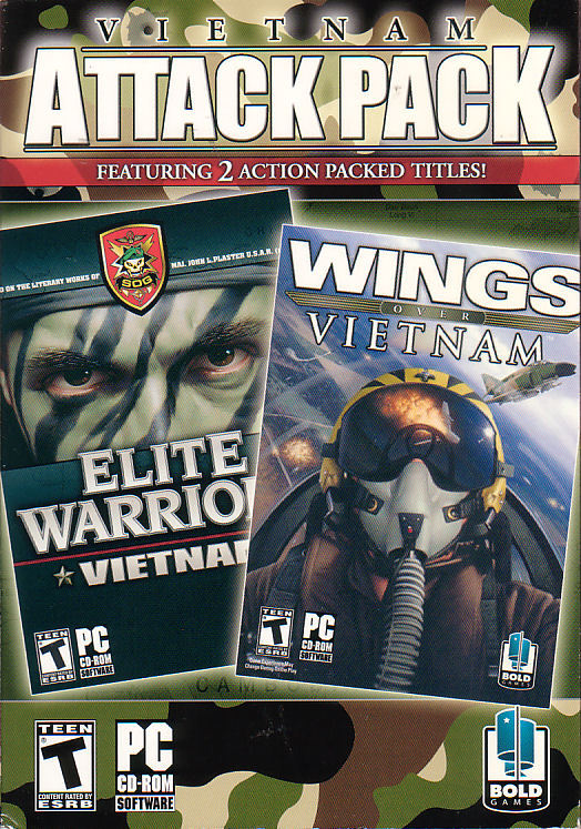 VIETNAM ATTACK PACK Elite Warrior & Wings Over Nam - Rare Combat PC Game - NEW
