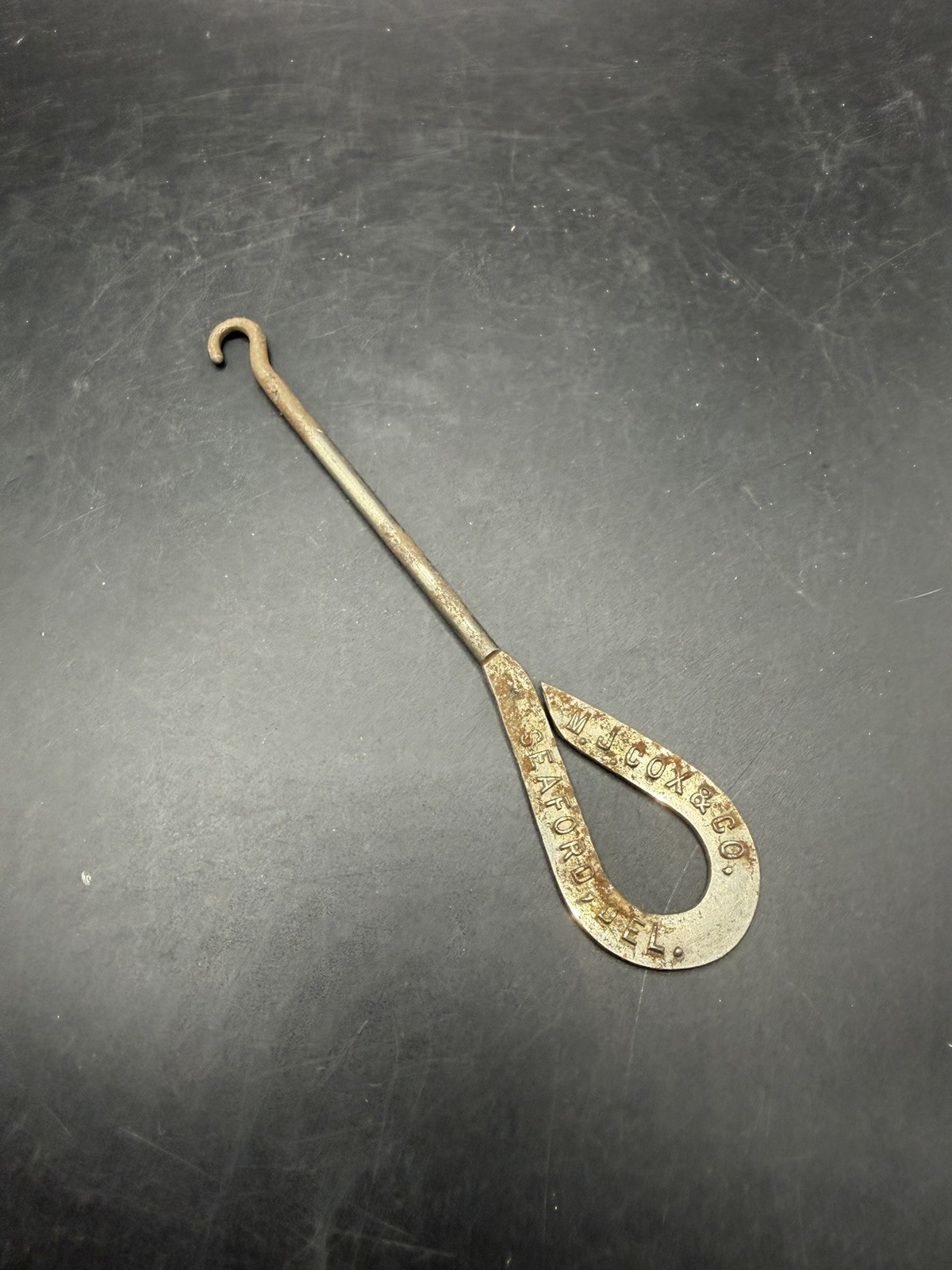 Antique M J Cox & Co Seaford Del Advertising Shoe Boot Button Hook 5\