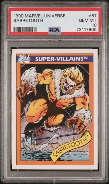 1990 Marvel Universe Sabretooth #57 PSA 10 X-men Trading Card MCU Gem Mint