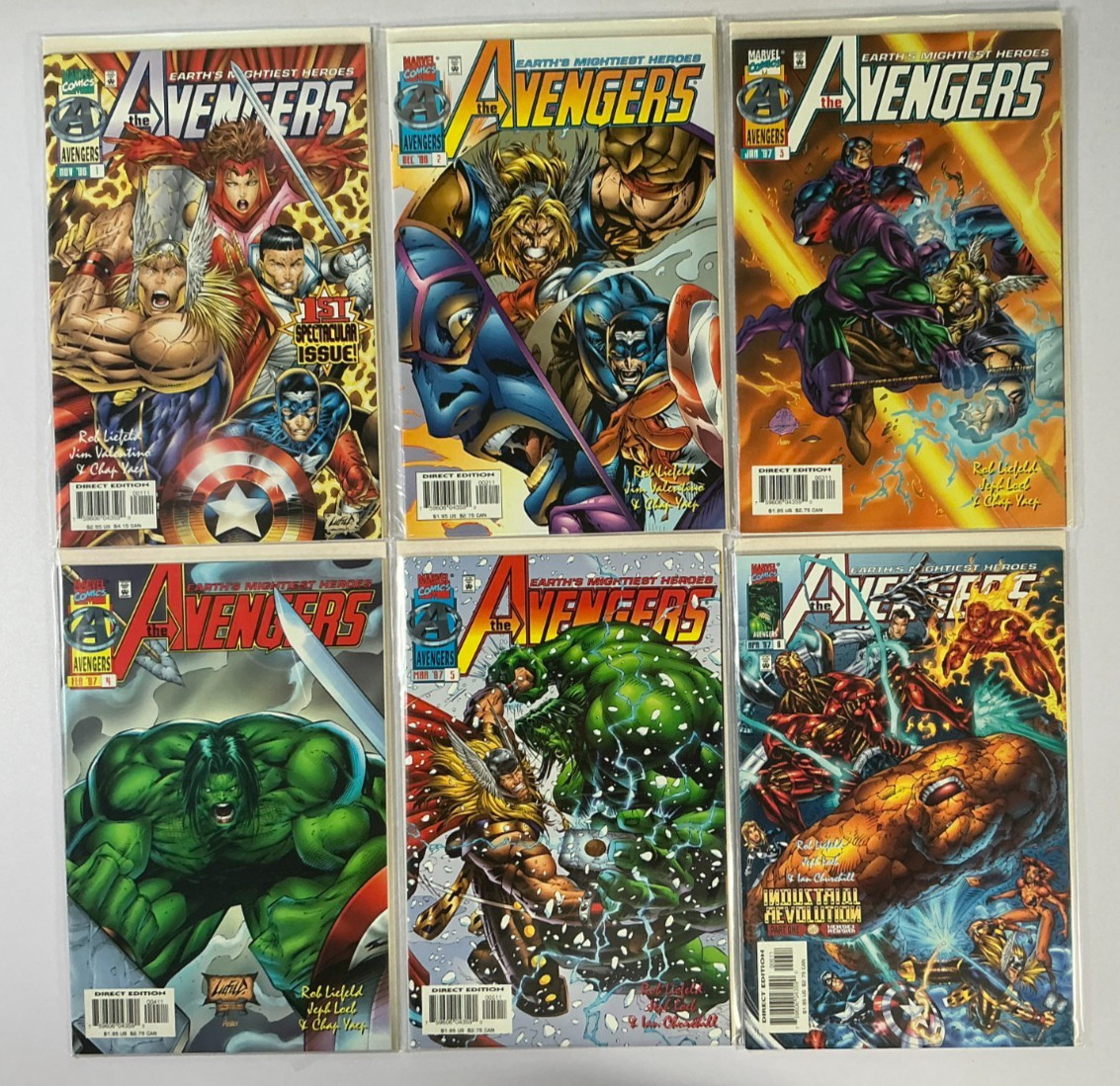 AVENGERS Vol 2 Lot 1-10,13 Heroes Reborn 1996 Liefeld Simonson NM Marvel Run
