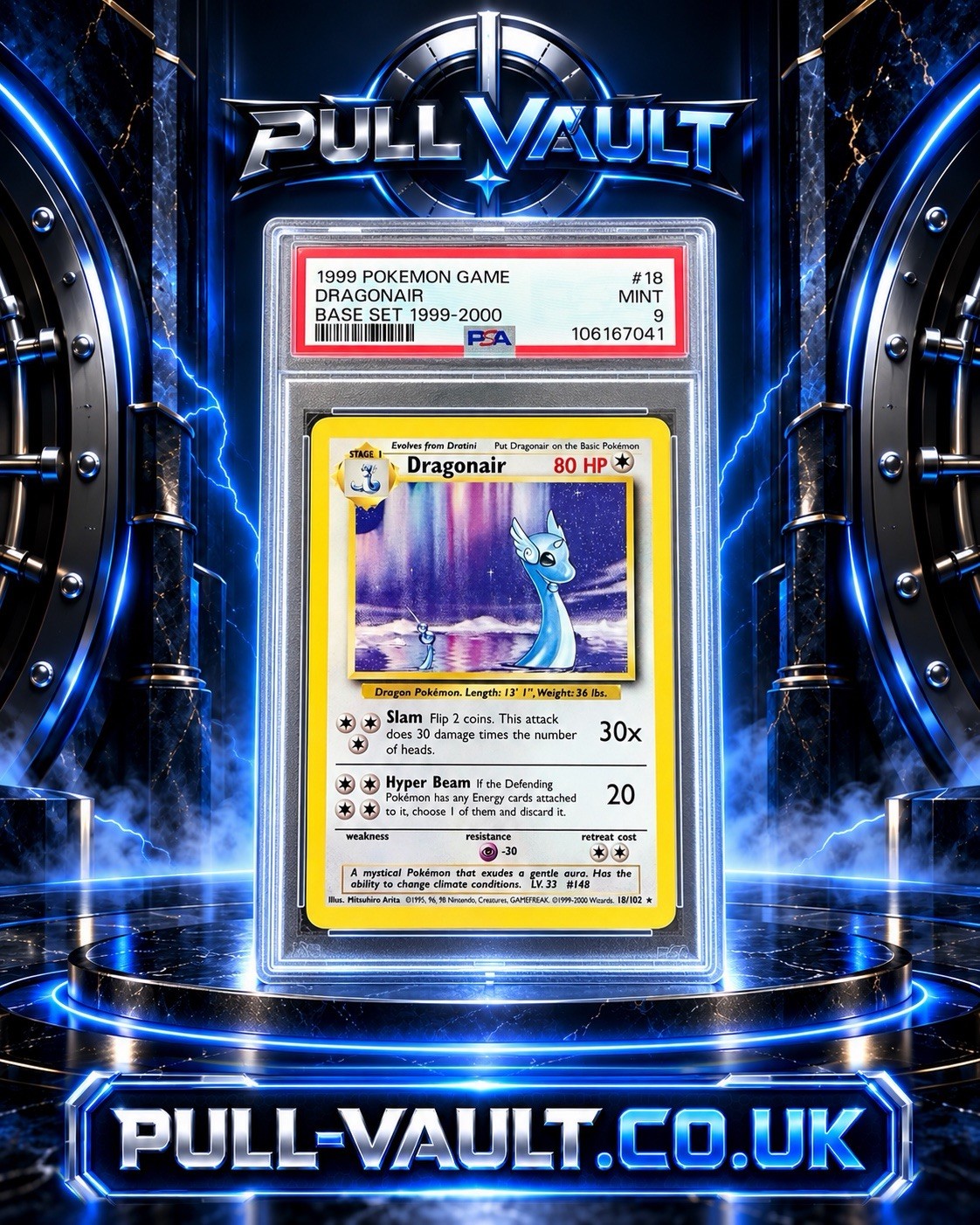Pokémon TCG Dragonair 18/102 Base Set PSA 9