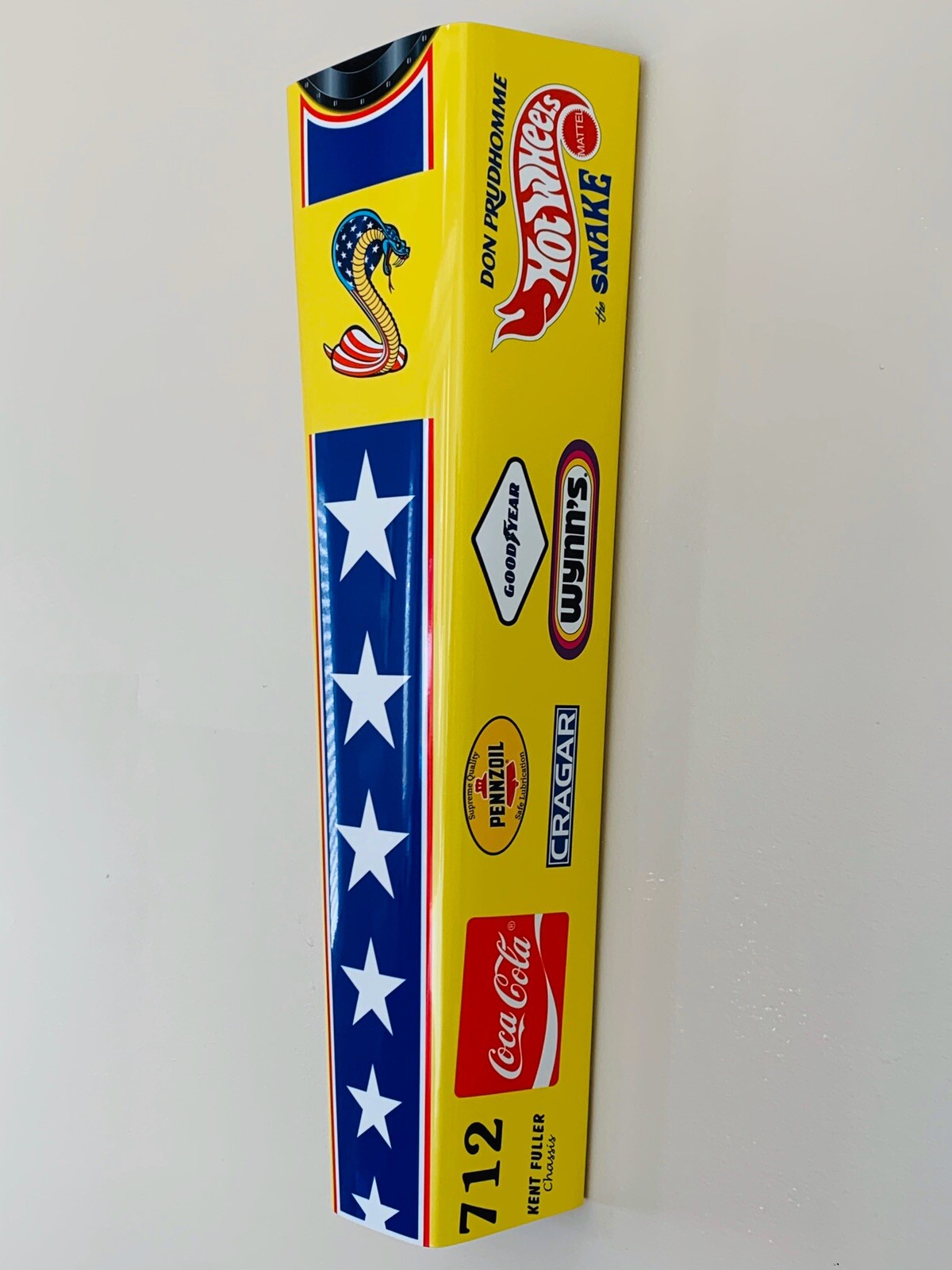 WOWCurved SNAKE RACE CAR DRAG RACING Yellow Feather DRAGSTER Don Prudhomme