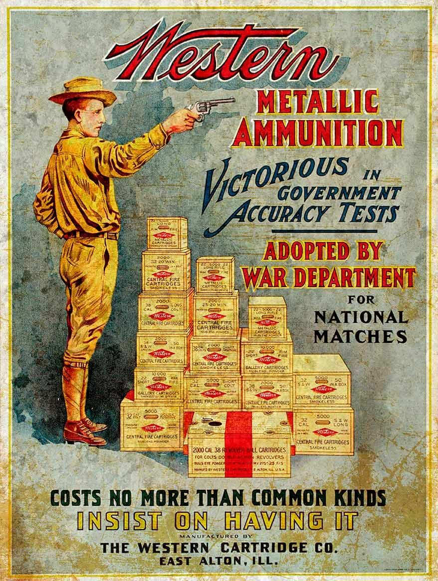 WESTERN CARTRIDGE CO GUN AMMUNITION HEAVY DUTY USA MADE METAL ADVERTISING SIGN