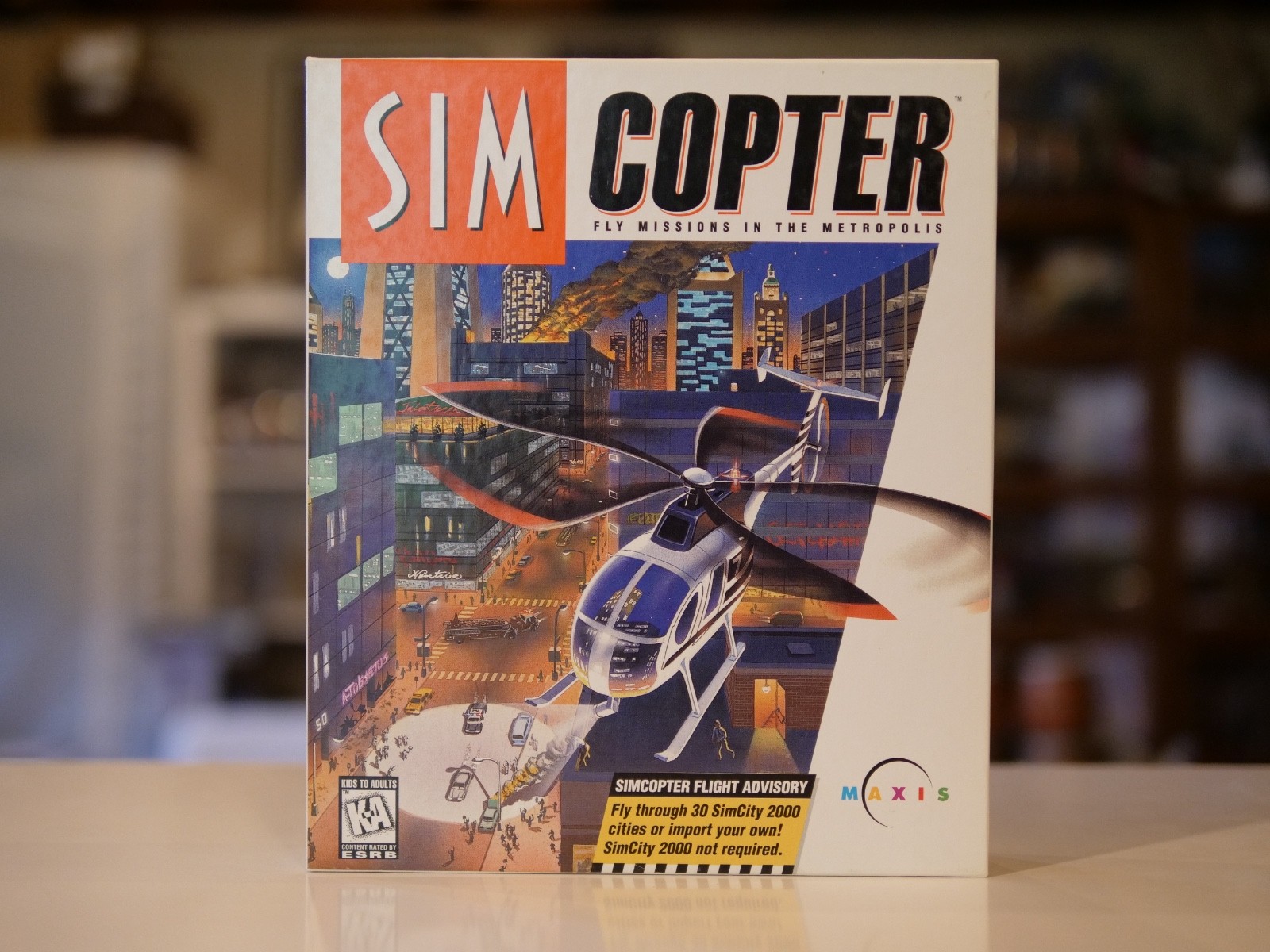 Sim Copter PC CD-ROM Box & Manuals Only Maxis 1996 No Disc Sim Copter