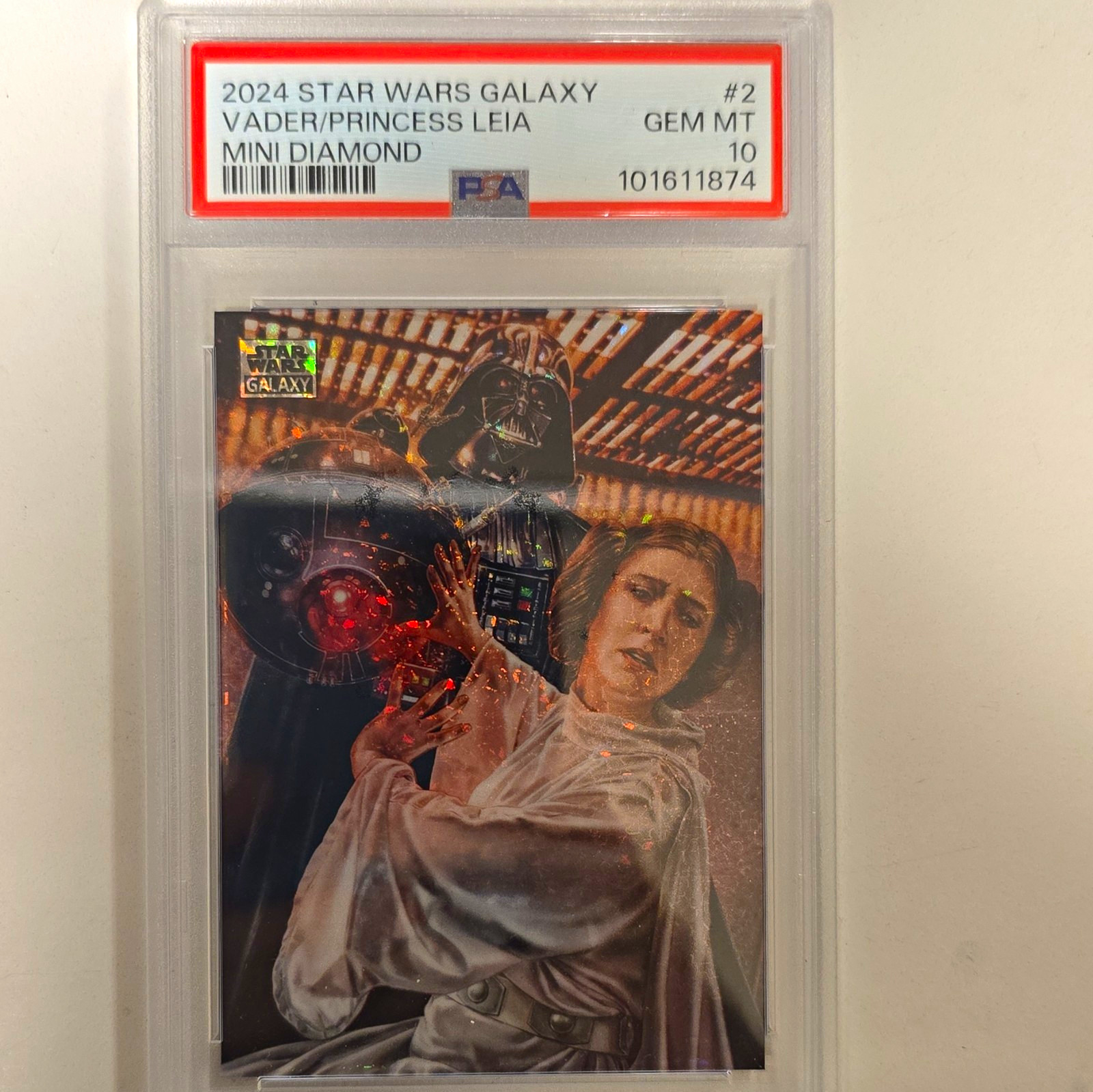 Topps 2024 Star Wars Galaxy Mini Diamond #2 Vader & Leia Mini Diamond