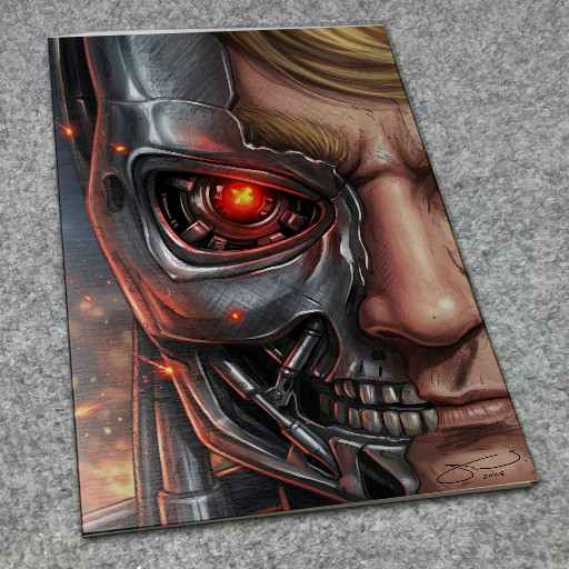 RARE REMASTERED SILVER Metal Donald Trump T800 Terminator ORIGINAL Homage COMIC