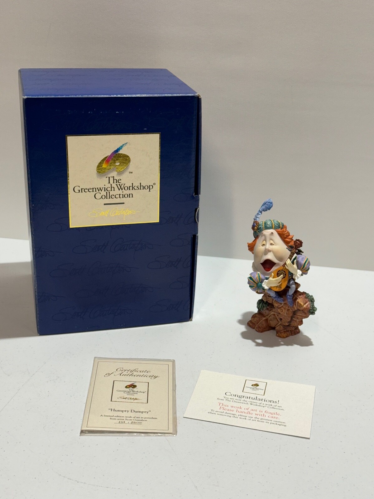 SCOTT GUSTAFSON GREENWICH WORKSHOP \'HUMPTY DUMPTY\' #166/2500 FIGURINE VINTAGE