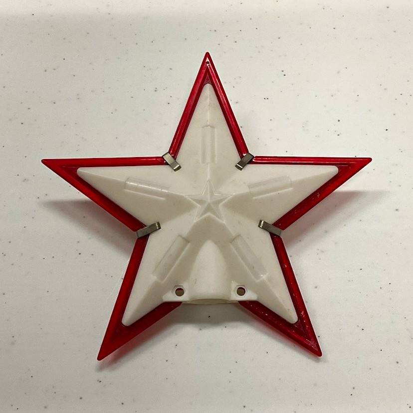 Vintage Paramount Red & White Plastic Tree Top Star