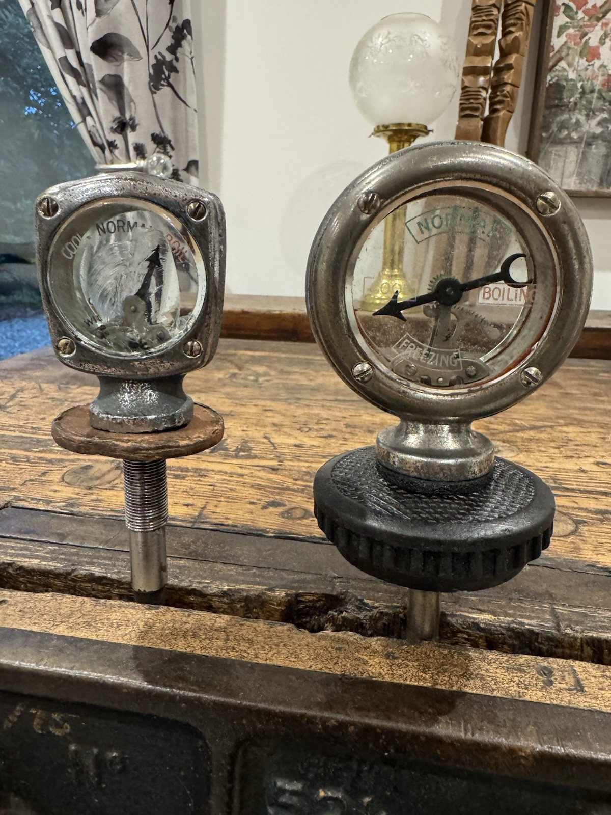 Pair of Antique 1920s Wilmot Breeden Calormeters - Pre-War Radiator Car  Gauges