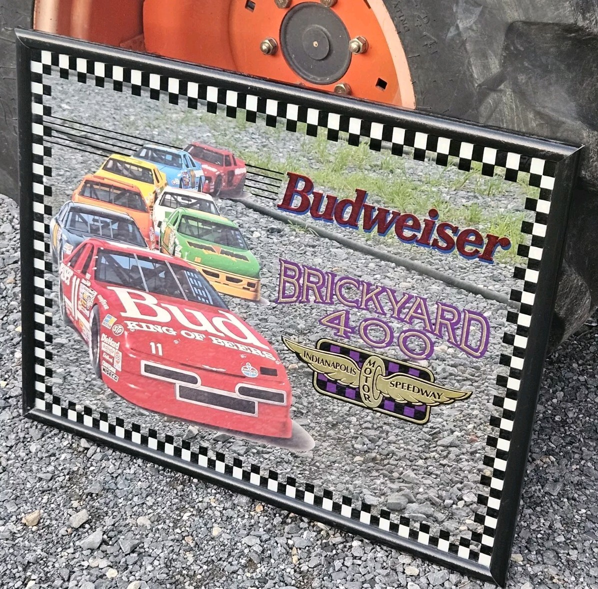 Vtg 1994 Budweiser NASCAR Brickyard 400 Inaugural Race Mirror Bill Elliott
