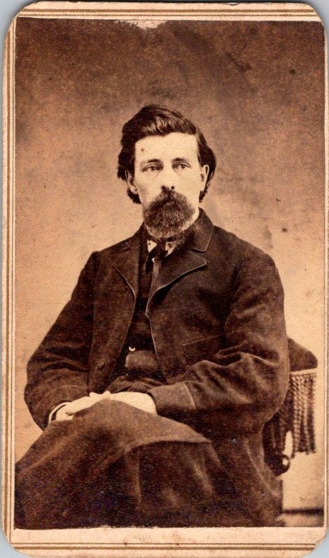 Sitting Bearded Man, Newark, OH, c1860s, CDV Photo, #5203