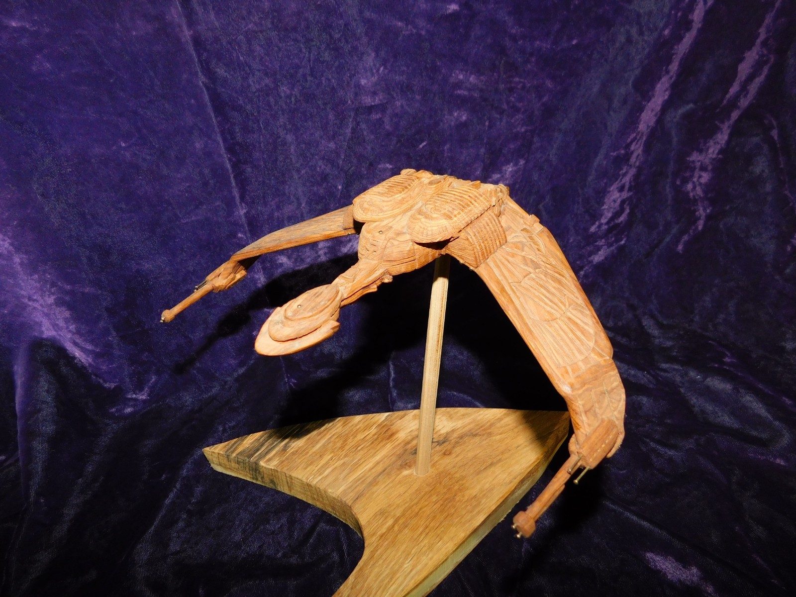TOS Star Trek Klingon Bird of Prey Handcrafted & Carved from Cottonwood Bark