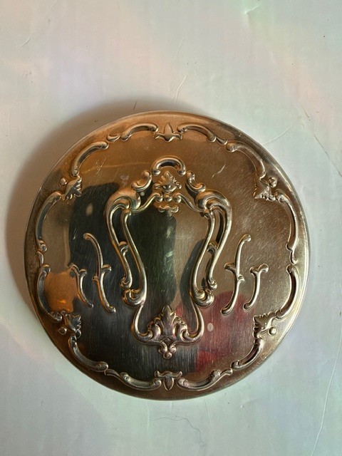 VTG - Gorham Silver Plate Pocket Mirror Art Nouveau Repousse Scroll YC 1189
