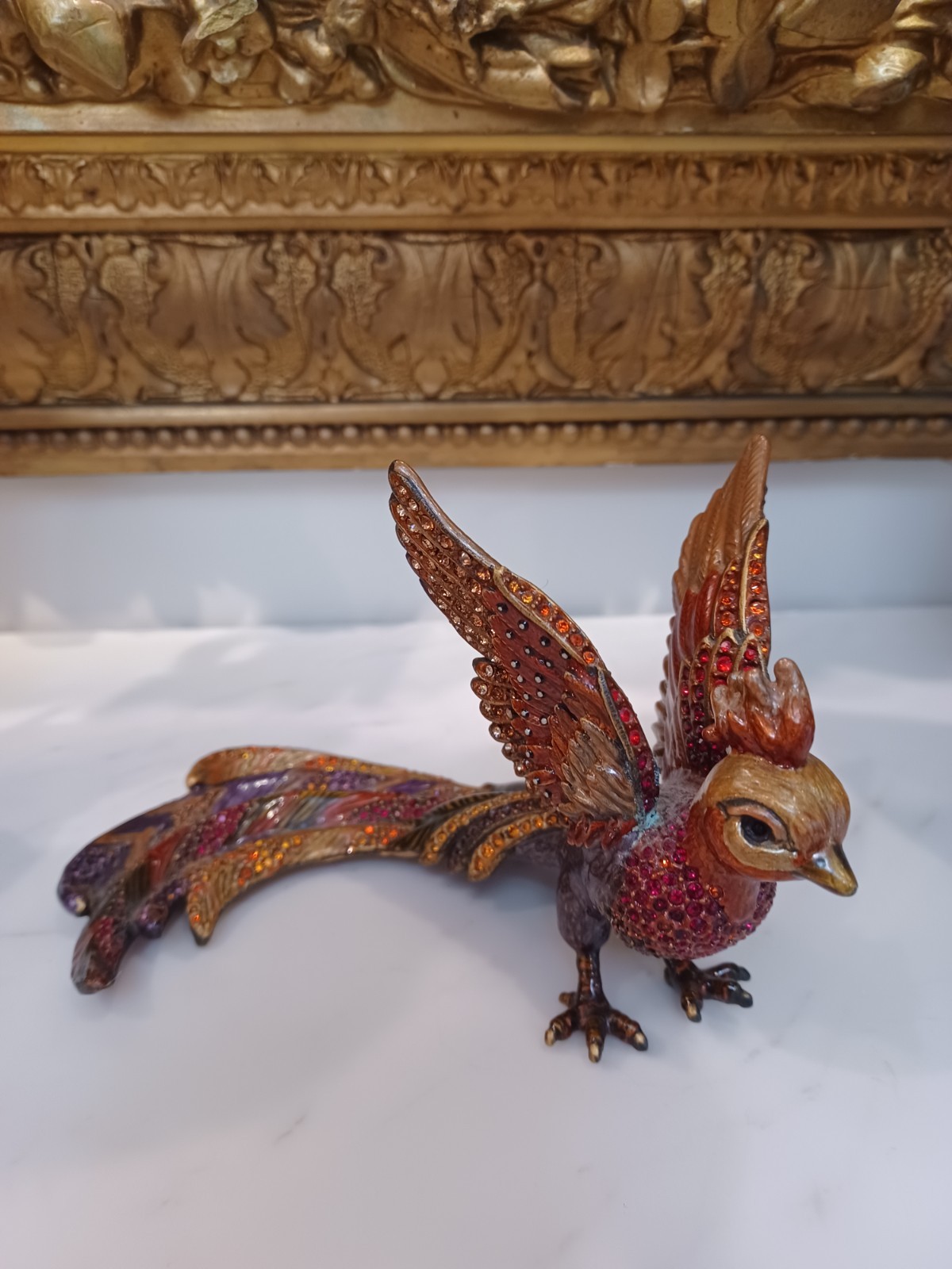 Jay Strongwater Limited Edition Phoenix Bird.  6 inches long, 4 inches tall.