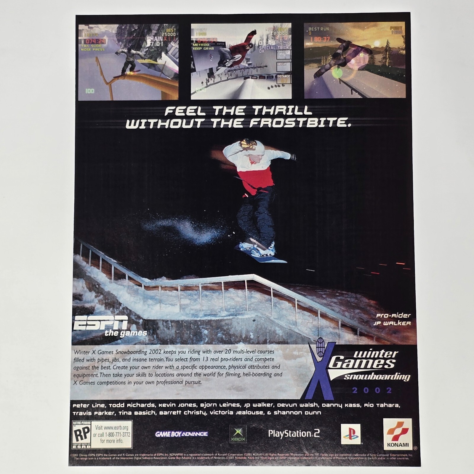 Winter X Games Snowboarding 2002 Xbox PS2 Thrill Print Ad/Poster Promo Art