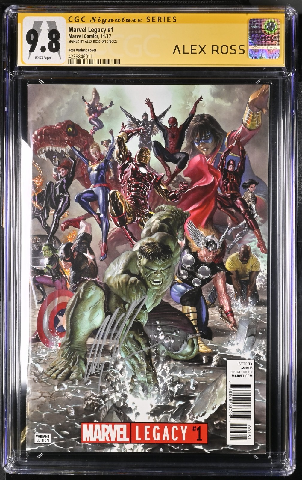 Marvel Legacy 1 CGC 9.8 SS SIGNED Alex Ross 1000000 BC Avengers Return Wolverine