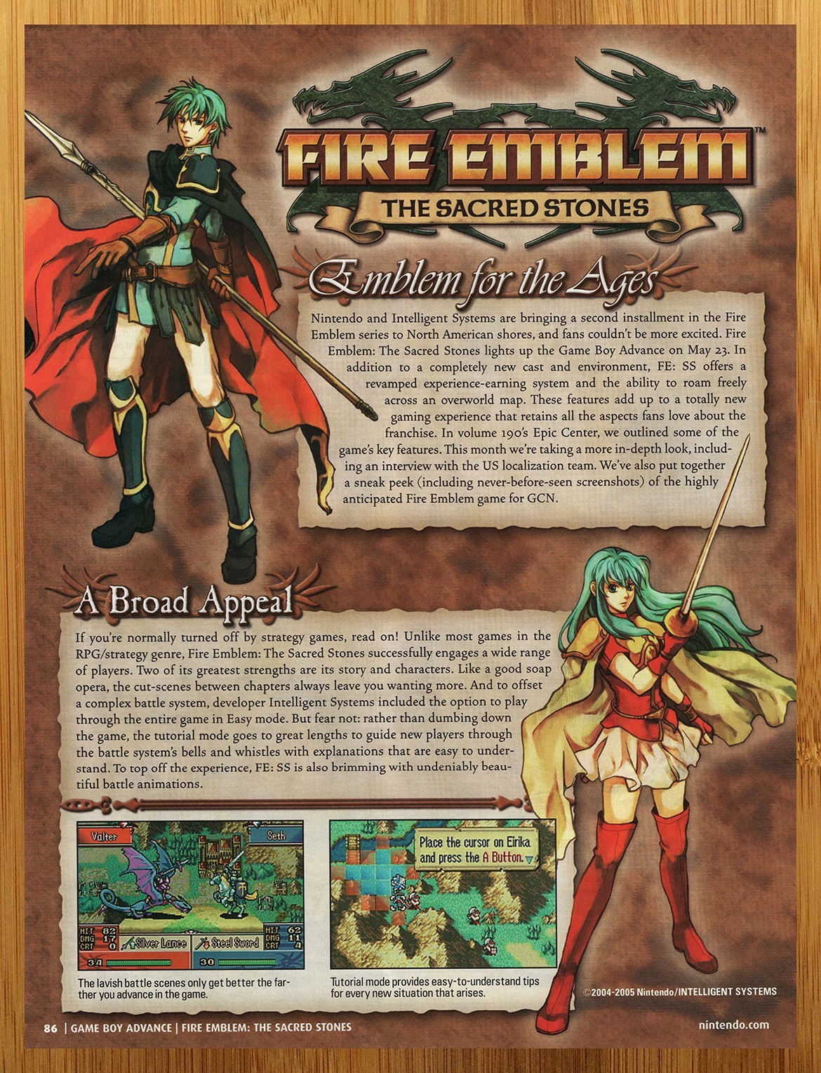 2005 Fire Emblem The Sacred Stones Gameboy Advance GBA Print Ad/Poster Promo Art