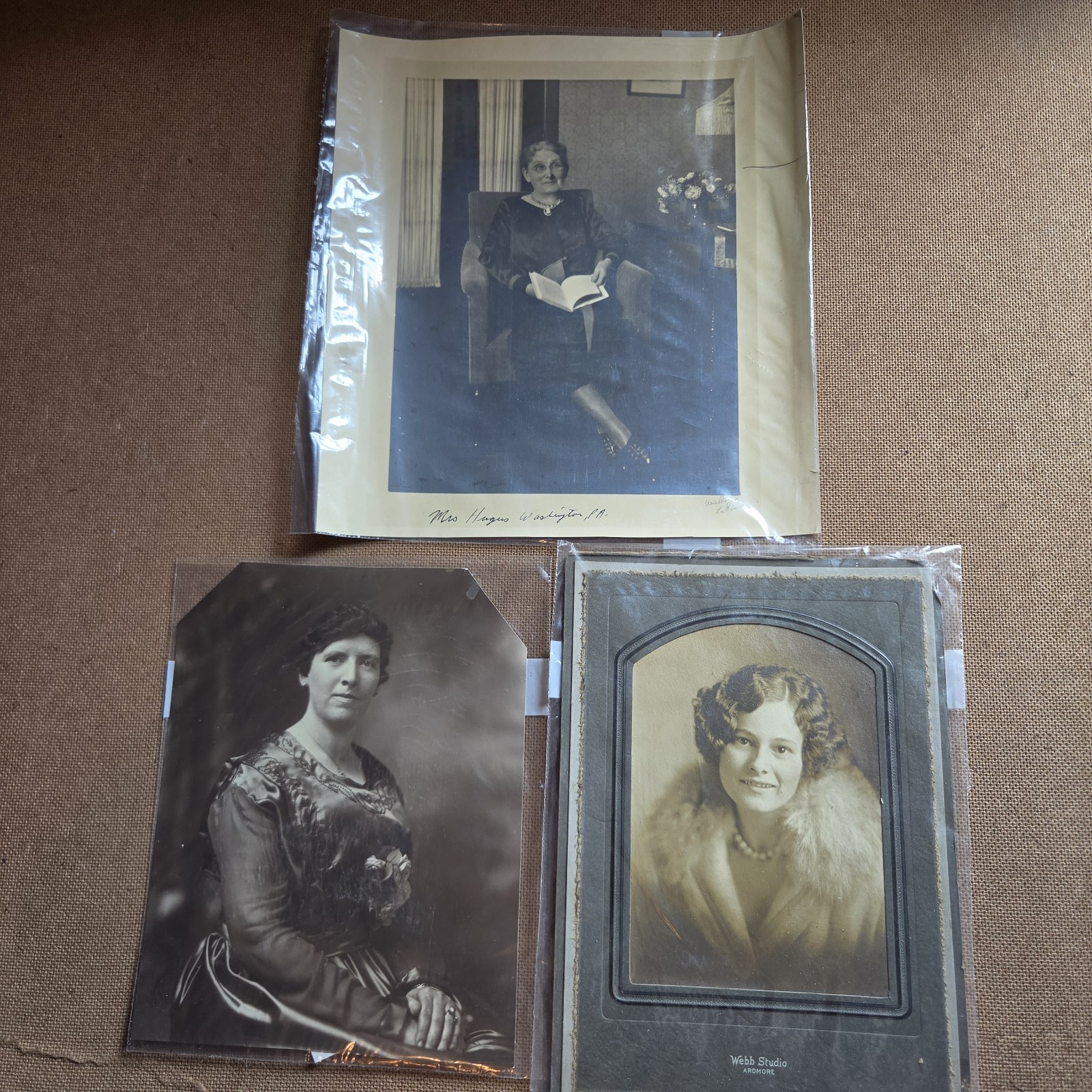 Vtg Lot Early 1900's Real Picture Portrait Women Ladies Fur Pearls WV Librarian